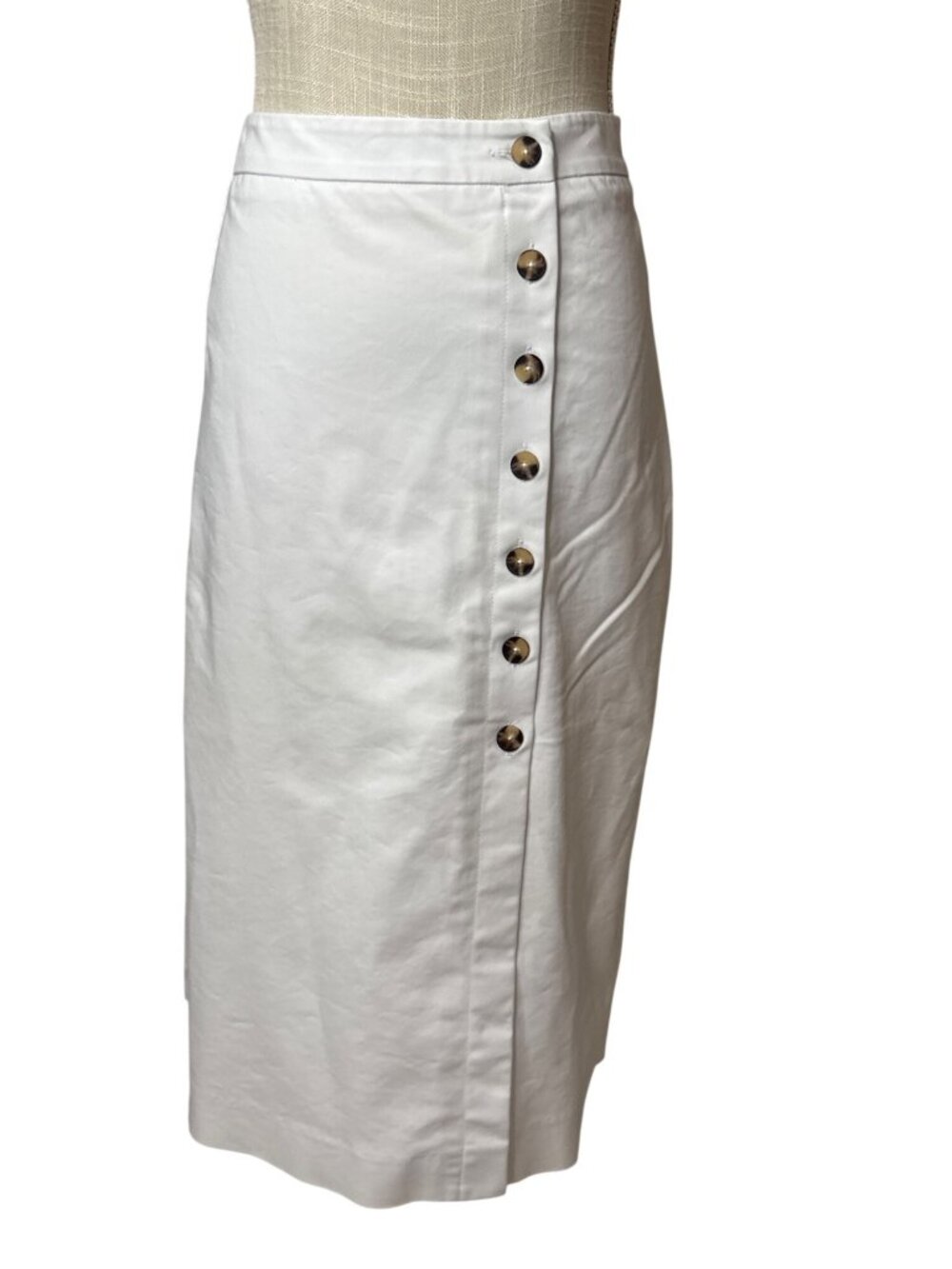 Alex Marie White Side Button Pencil Skirt Size 16 Chic Office Wear
